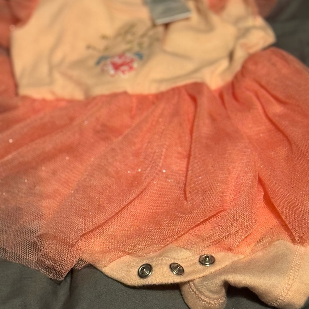 Charming Peach Tulle Romper